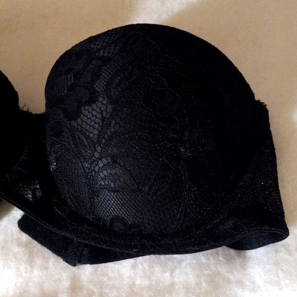 Sexy Basic Black Underwire Bra 36D Nylon Blend Convertible Staps - Picture 2 of 10